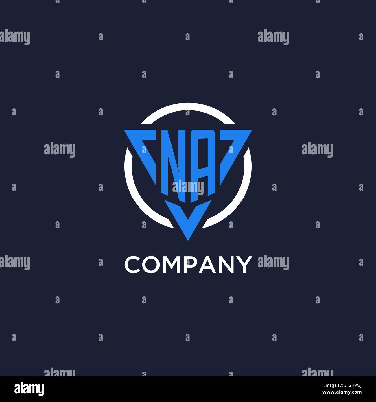 NA monogram logo with triangle shape and circle design vector Stock Vector
