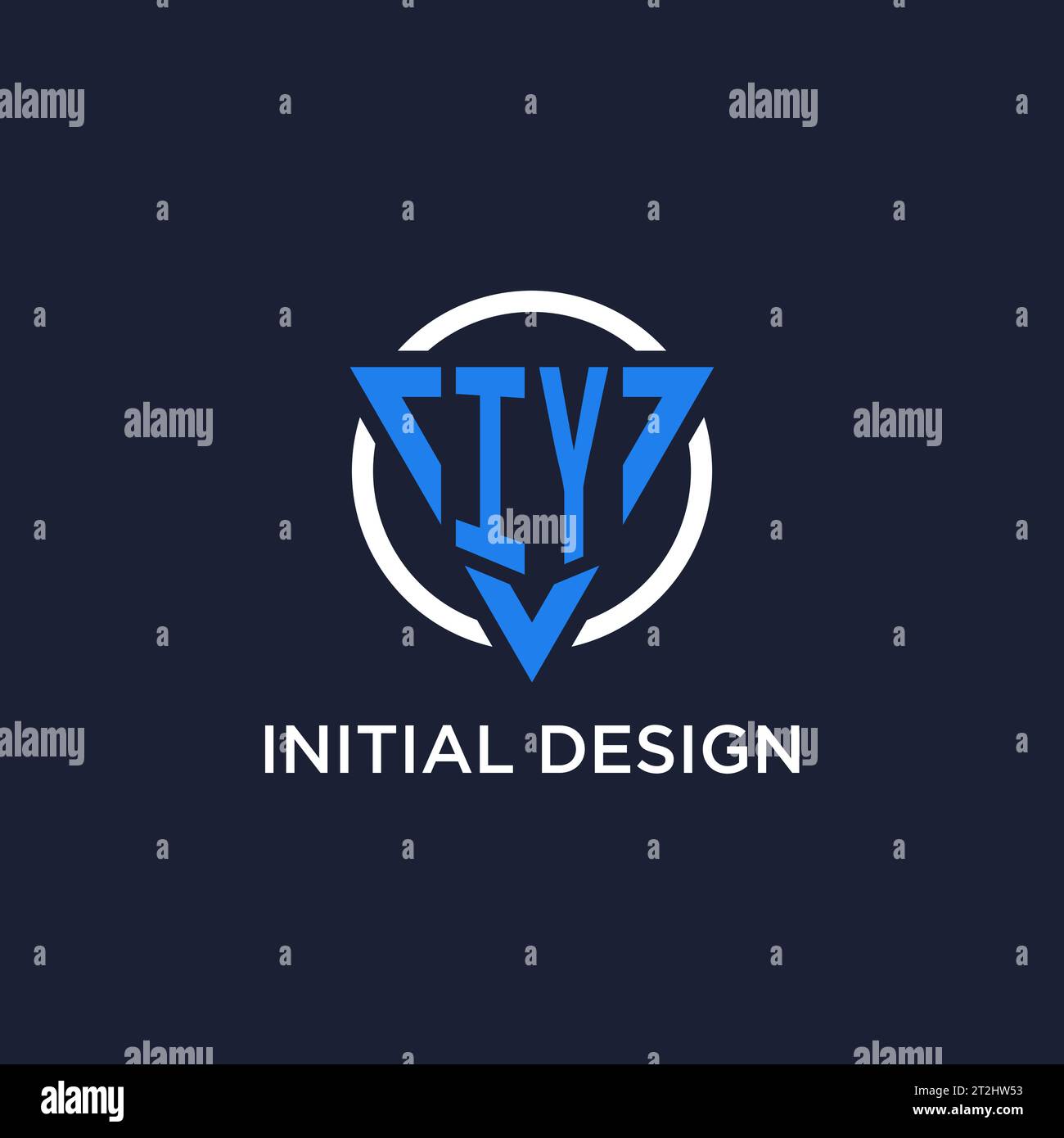 IY monogram logo with triangle shape and circle design vector Stock Vector