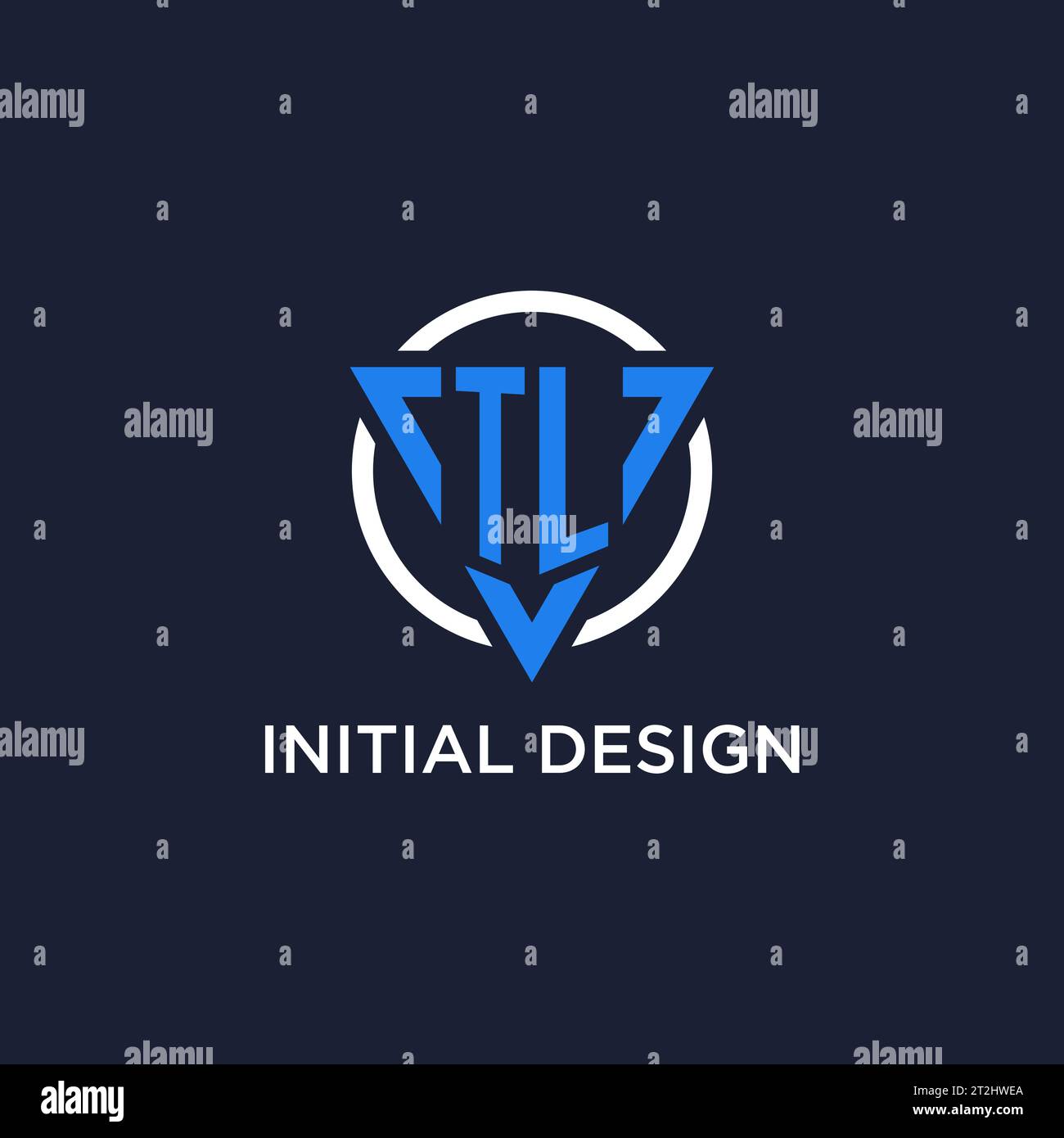 TL monogram logo with triangle shape and circle design vector Stock Vector