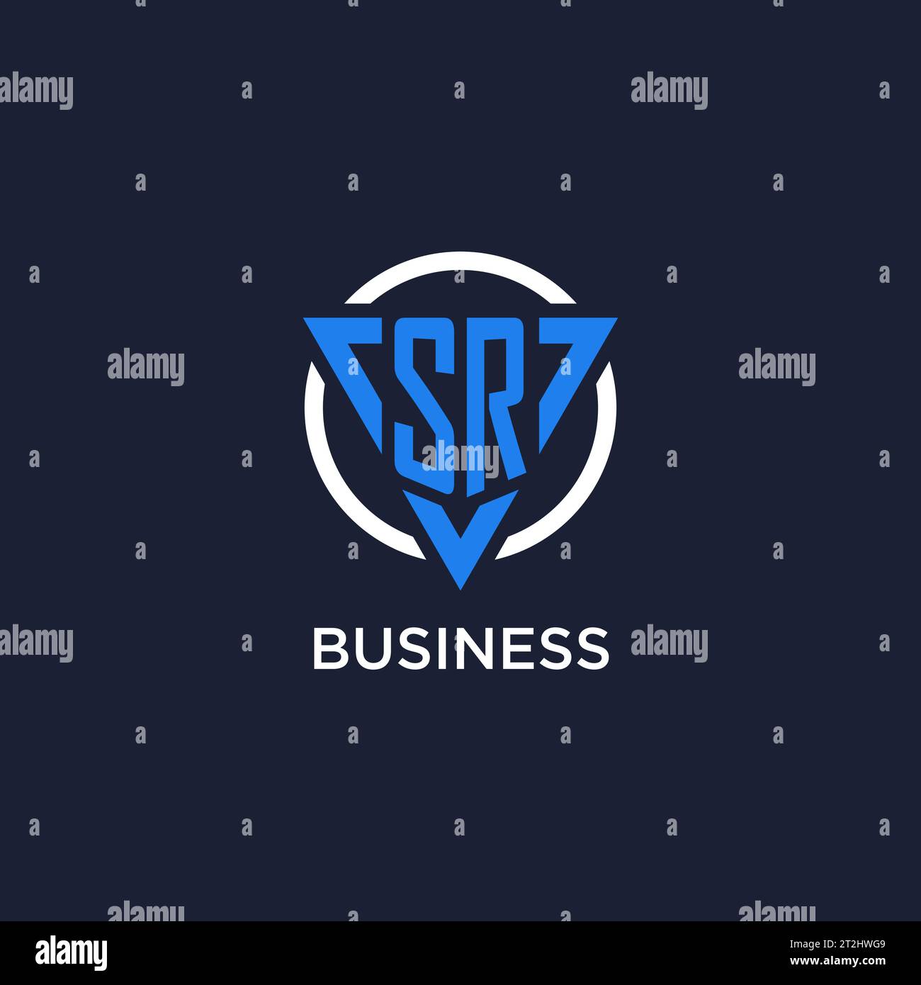 SR monogram logo with triangle shape and circle design vector Stock Vector