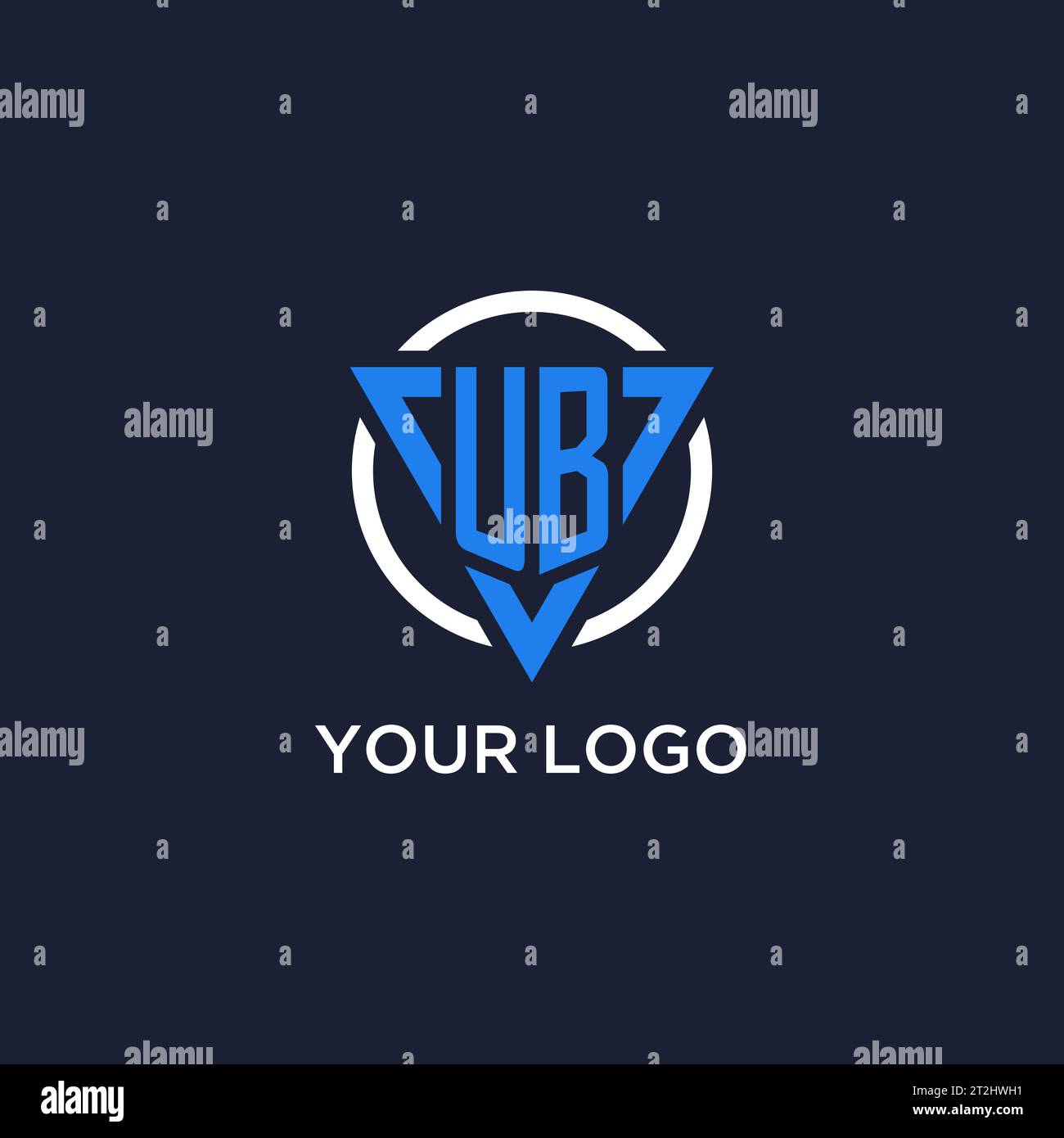 UB monogram logo with triangle shape and circle design vector Stock Vector
