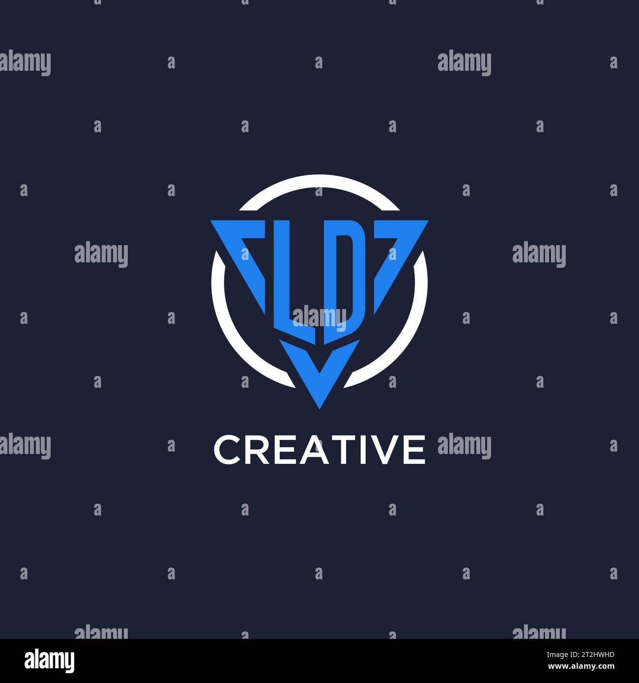 LD monogram logo with triangle shape and circle design vector Stock Vector