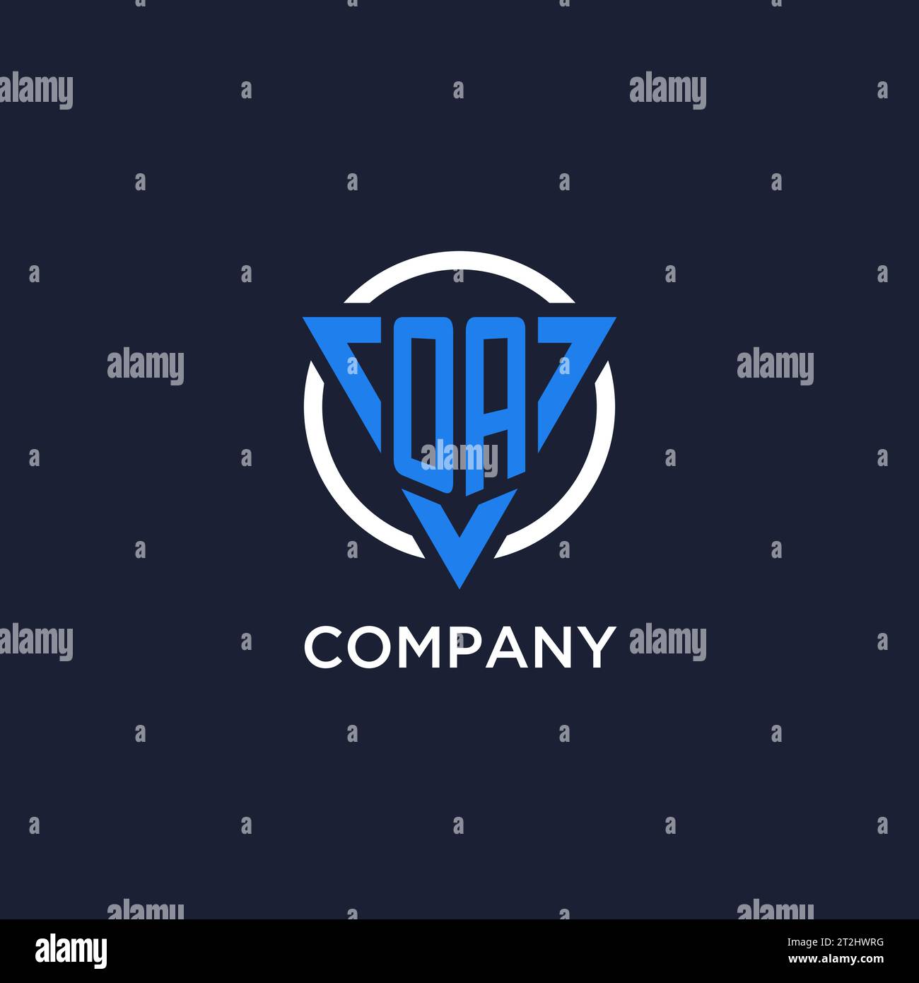 OA monogram logo with triangle shape and circle design vector Stock Vector