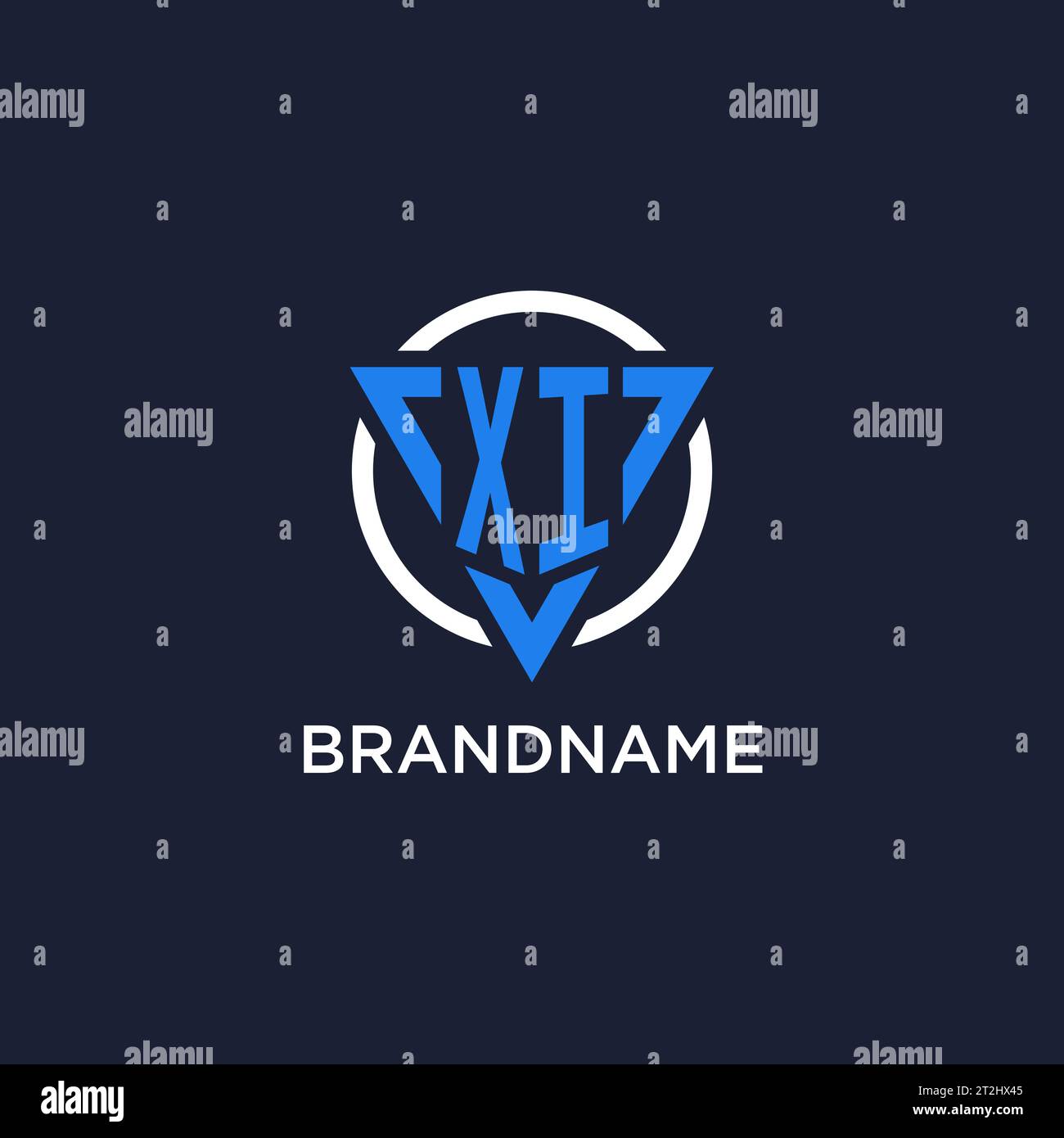 XI monogram logo with triangle shape and circle design vector Stock Vector