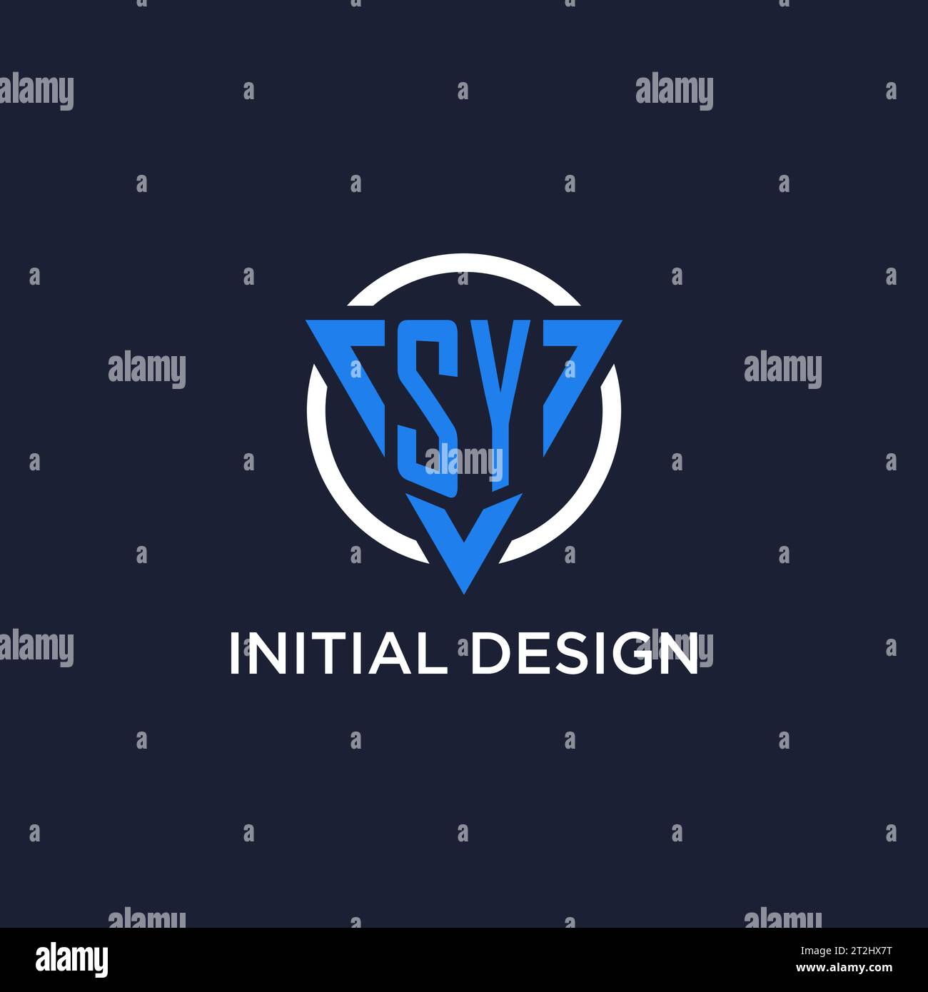 SY monogram logo with triangle shape and circle design vector Stock Vector