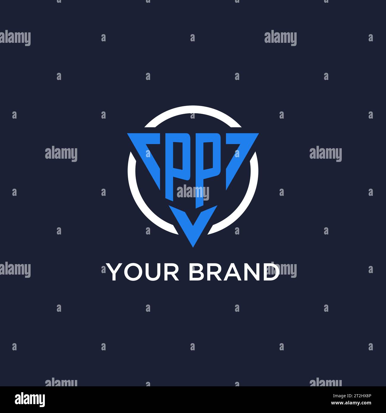 PP monogram logo with triangle shape and circle design vector Stock Vector