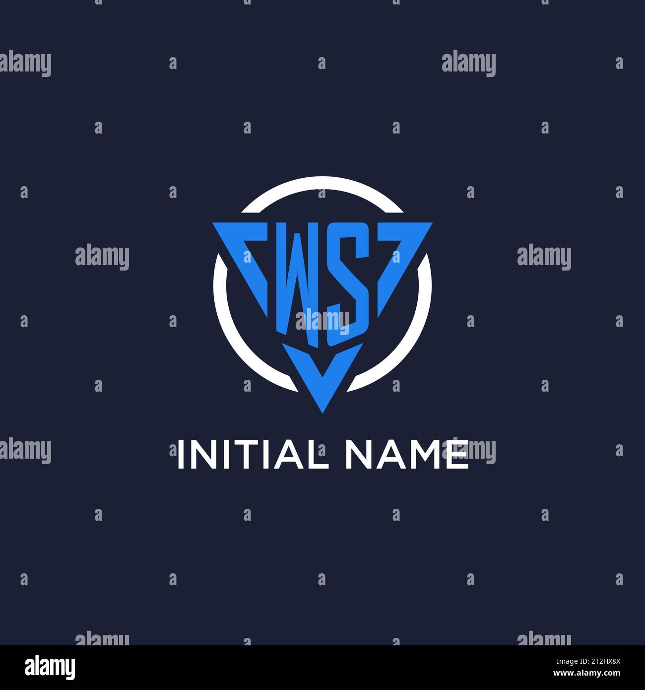 WS monogram logo with triangle shape and circle design vector Stock Vector