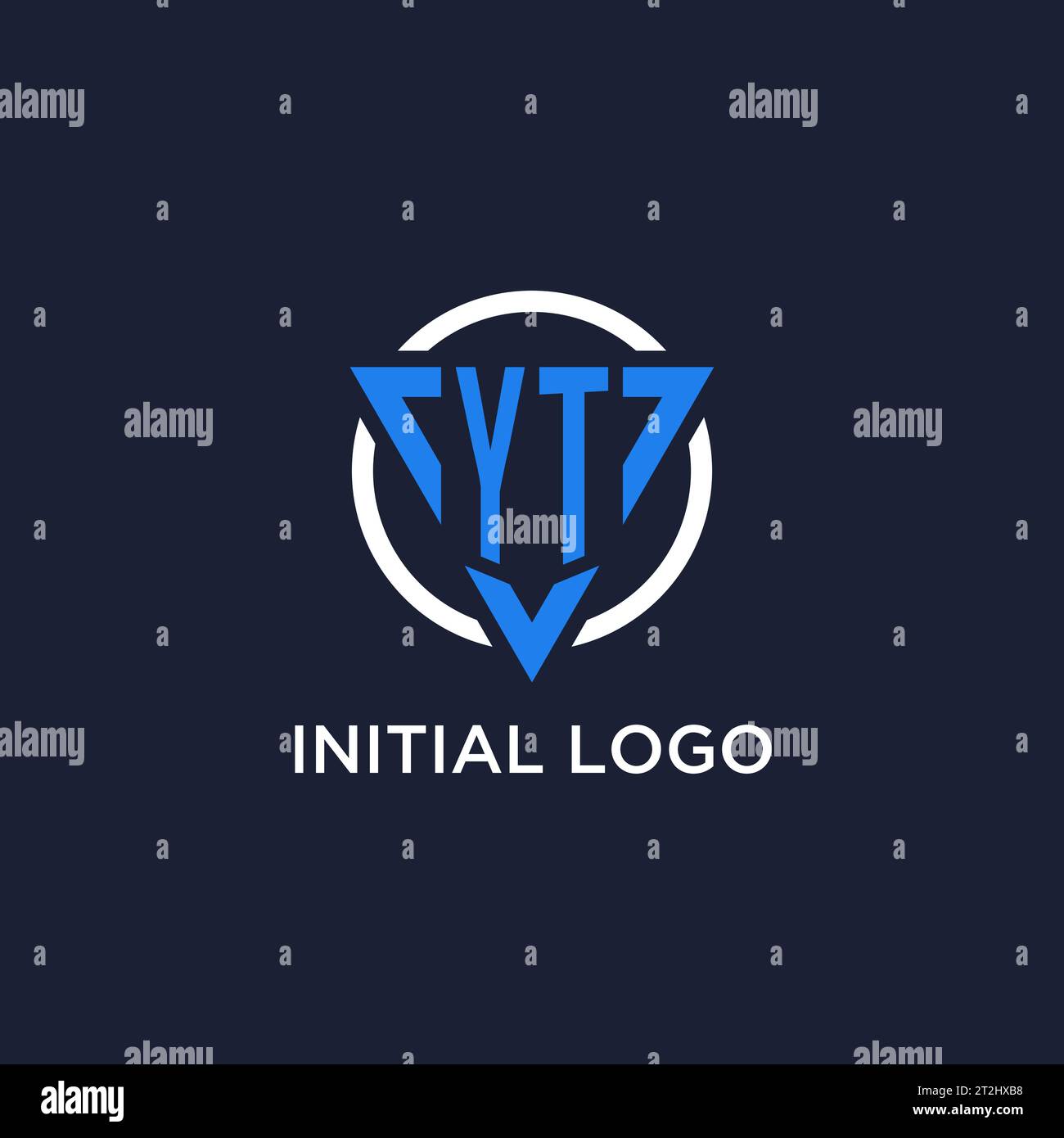 YT monogram logo with triangle shape and circle design vector Stock ...