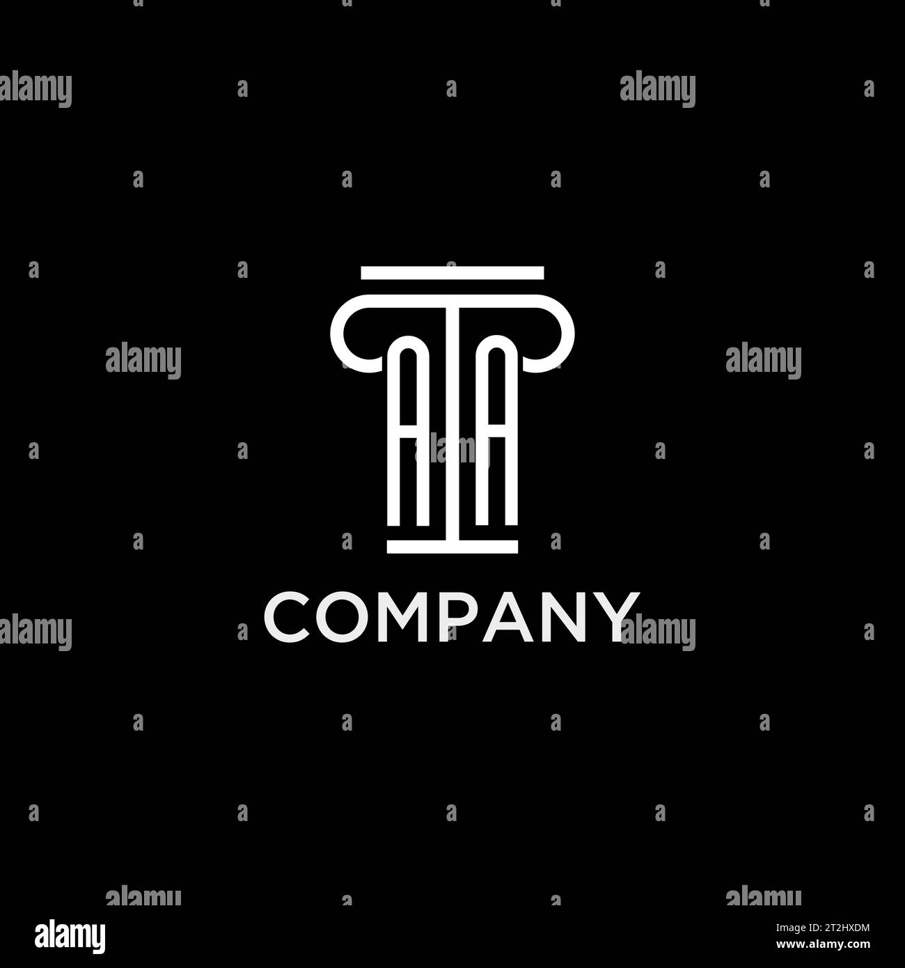 AA monogram initial logo with pillar shape icon design, luxury and ...