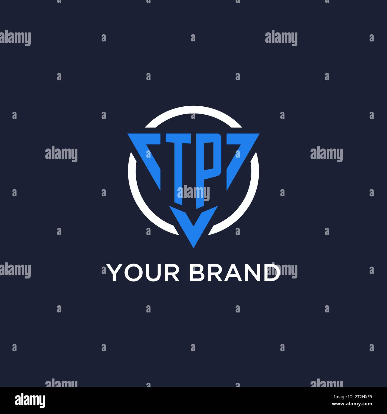 TP monogram logo with triangle shape and circle design vector Stock Vector