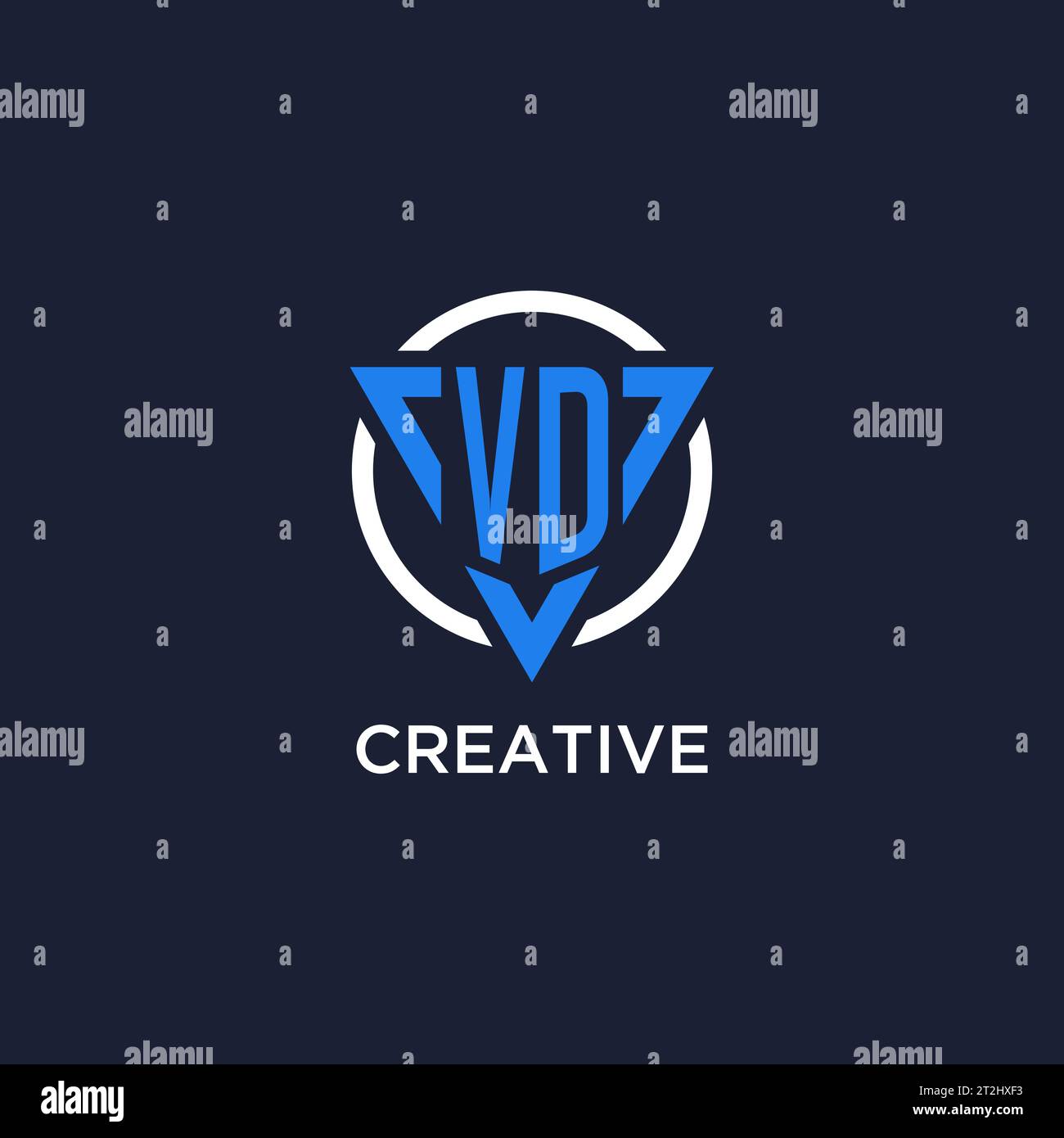 VD monogram logo with triangle shape and circle design vector Stock Vector