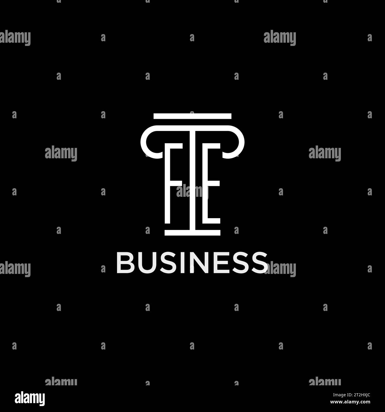 FE monogram initial logo with pillar shape icon design, luxury and ...