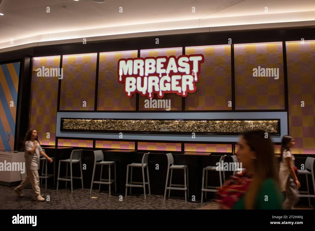 A MrBeast Burger restaurant is in the American Dream shopping mall in ...