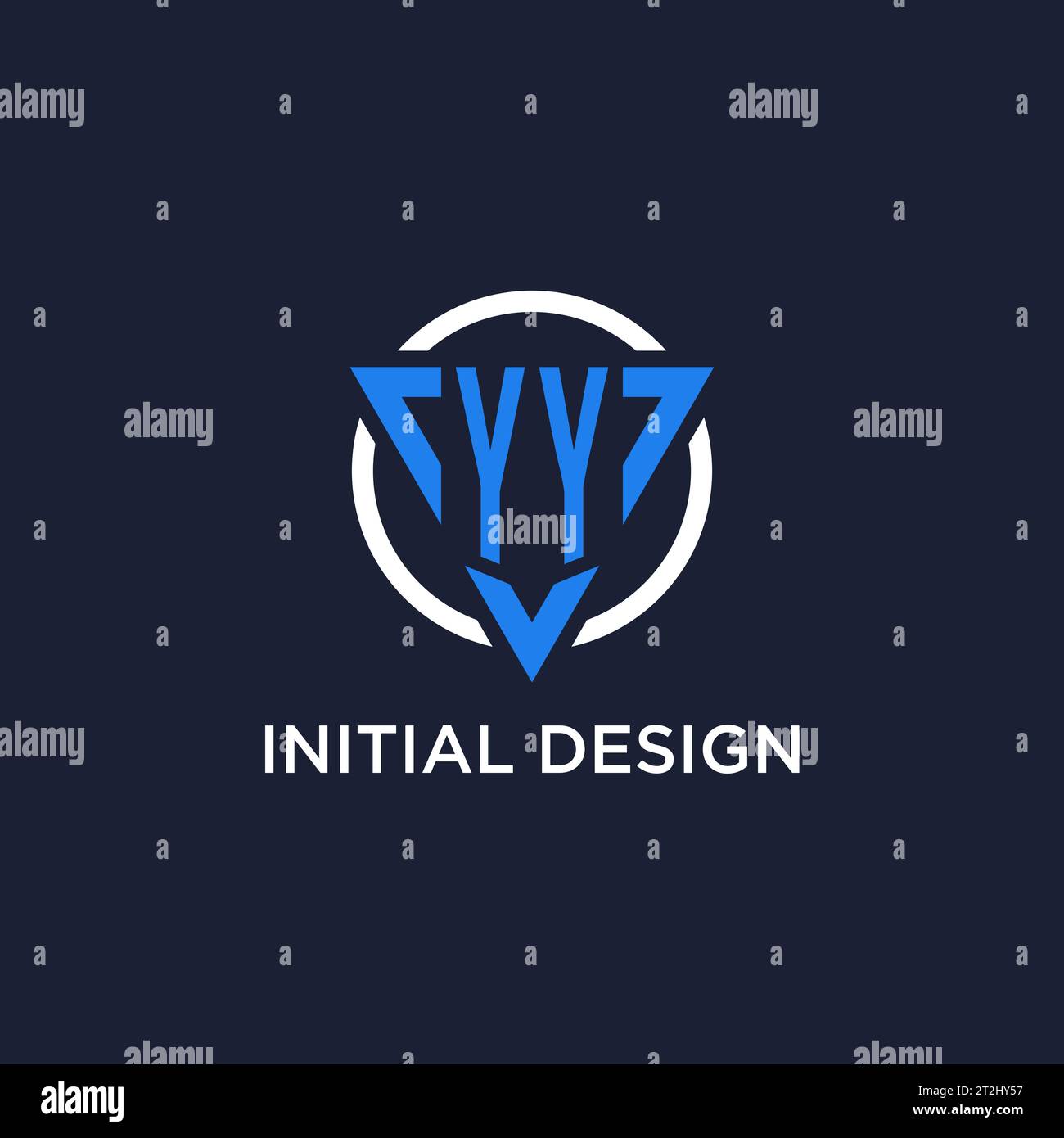 YY monogram logo with triangle shape and circle design vector Stock Vector