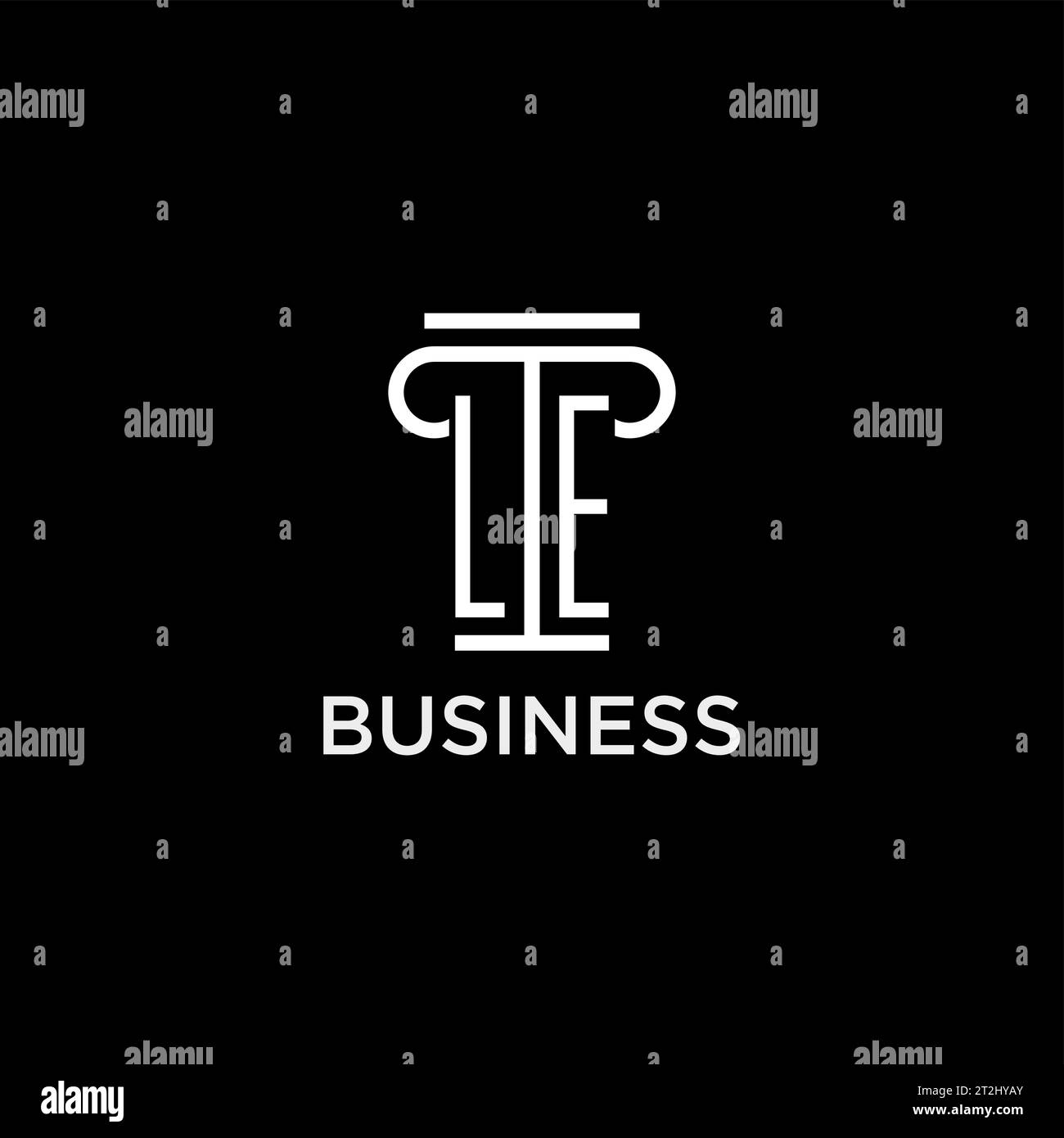 LE monogram initial logo with pillar shape icon design, luxury and ...