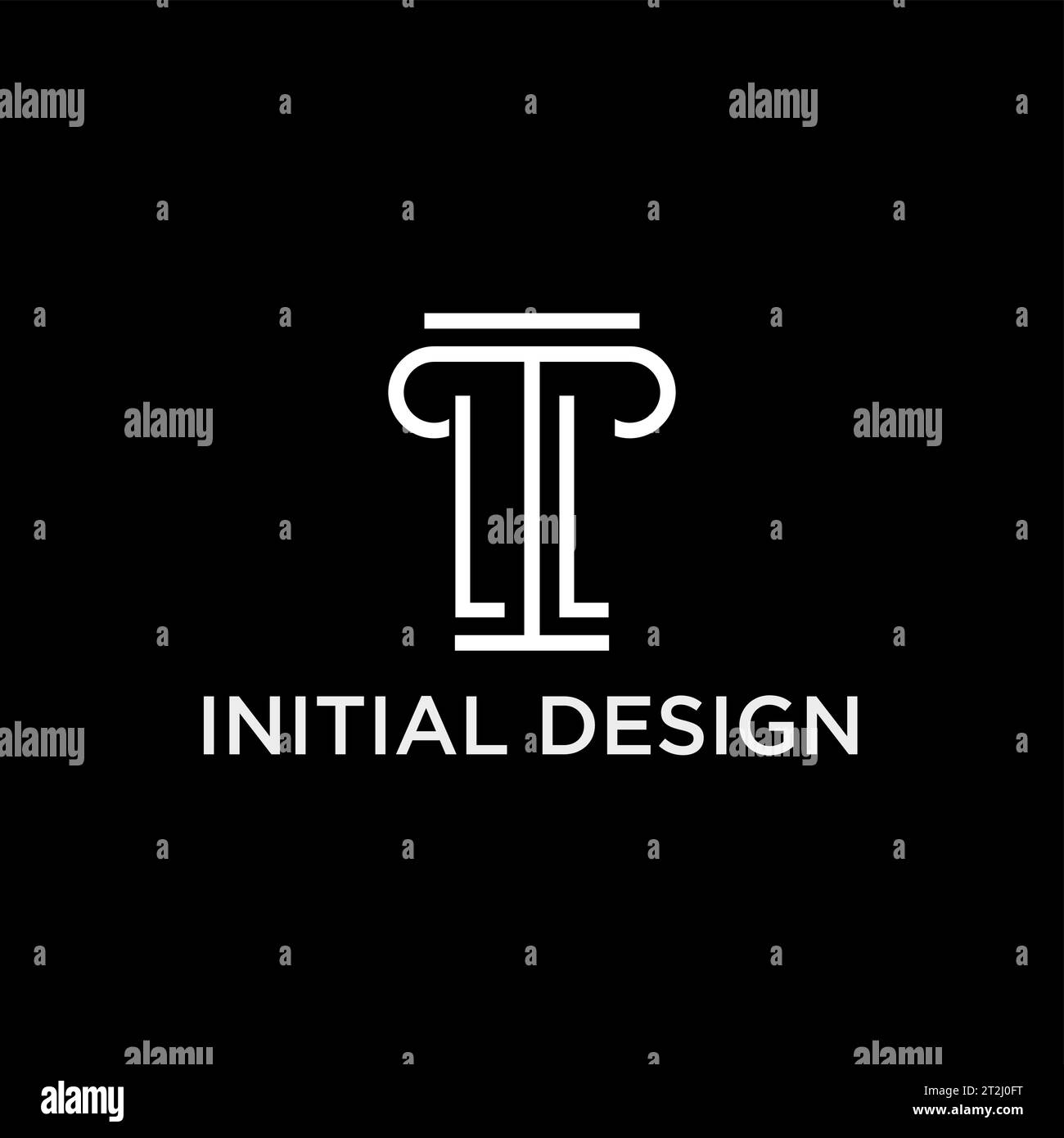 LL monogram initial logo with pillar shape icon design, luxury and ...