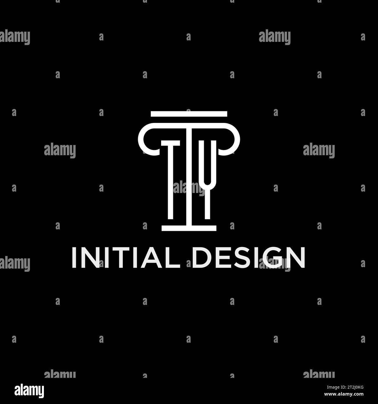 TY monogram initial logo with pillar shape icon design, luxury and ...