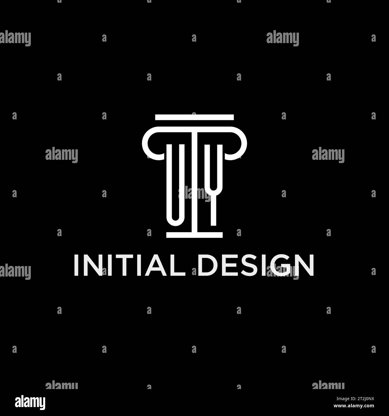 UY monogram initial logo with pillar shape icon design, luxury and ...