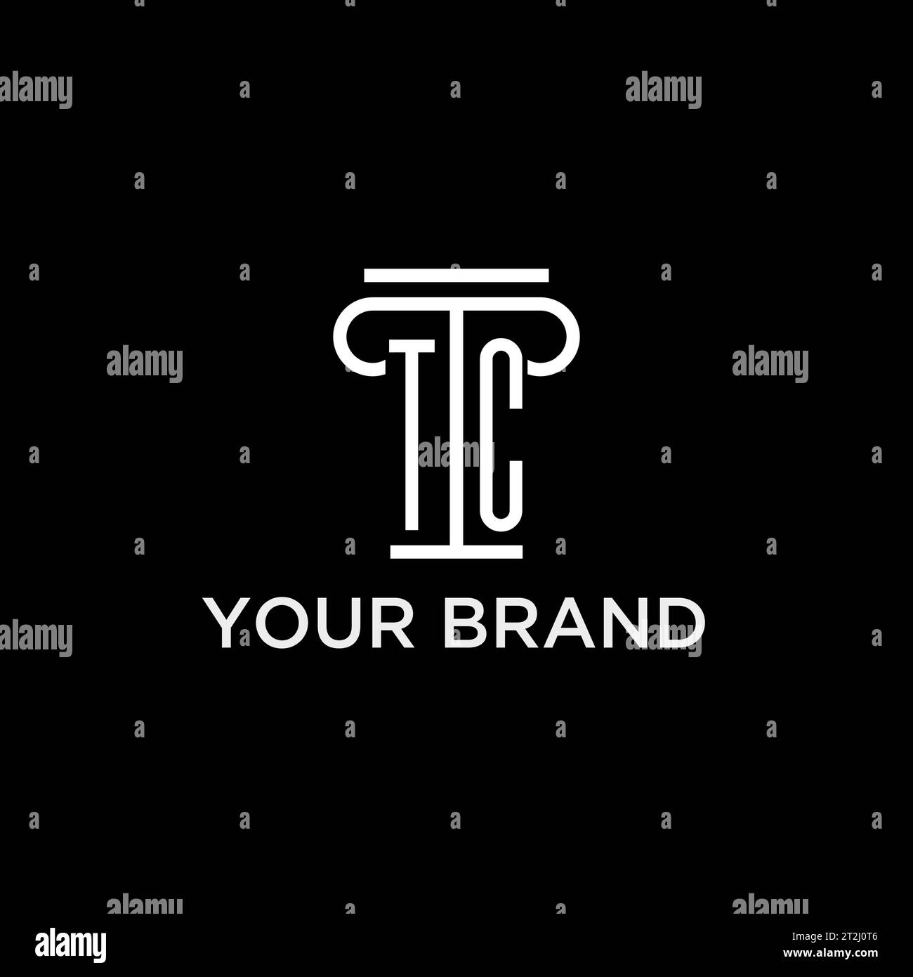 TC monogram initial logo with pillar shape icon design, luxury and ...