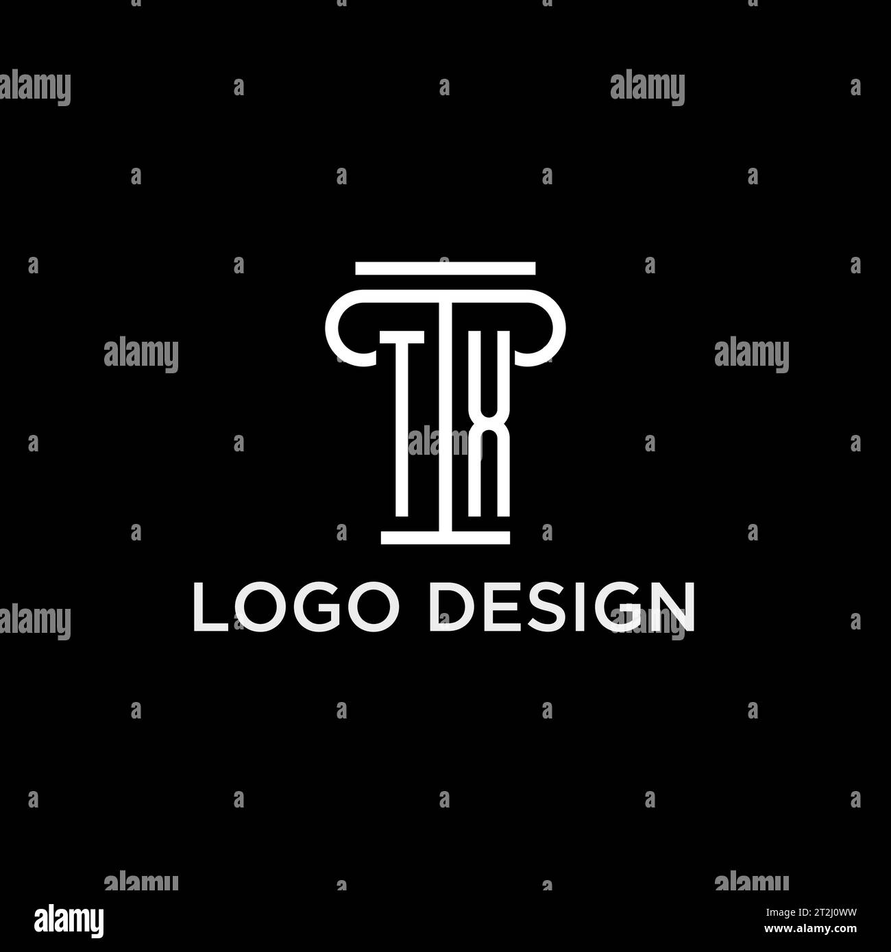 TX monogram initial logo with pillar shape icon design, luxury and ...