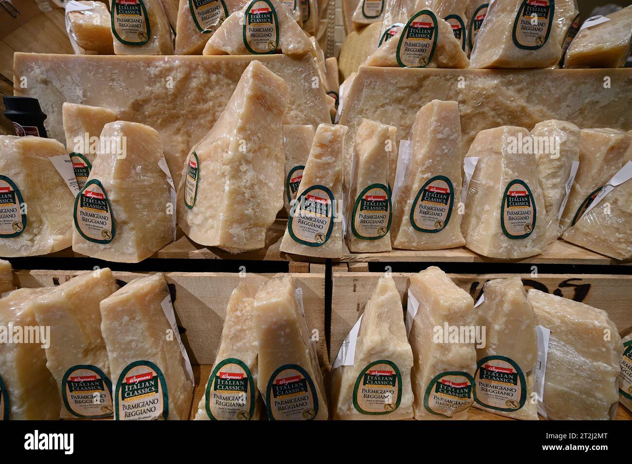 New York, USA. 19th Oct, 2023. Wegmans branded parmigiano reggiano