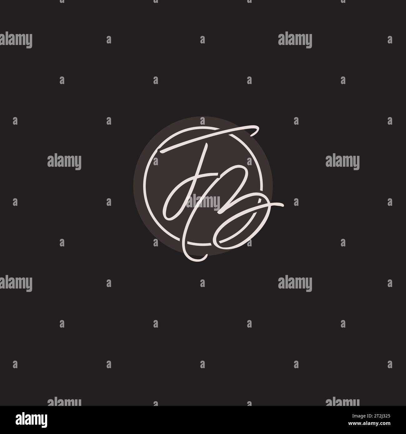 Initials FB logo monogram with simple circle line style vector graphic ...