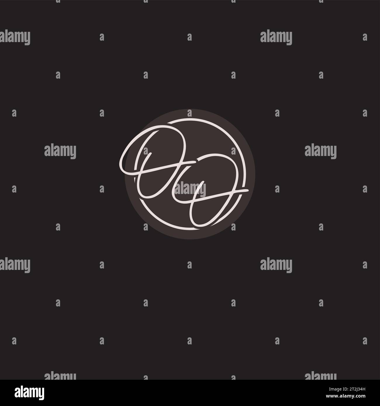 Initials OO logo monogram with simple circle line style vector graphic ...
