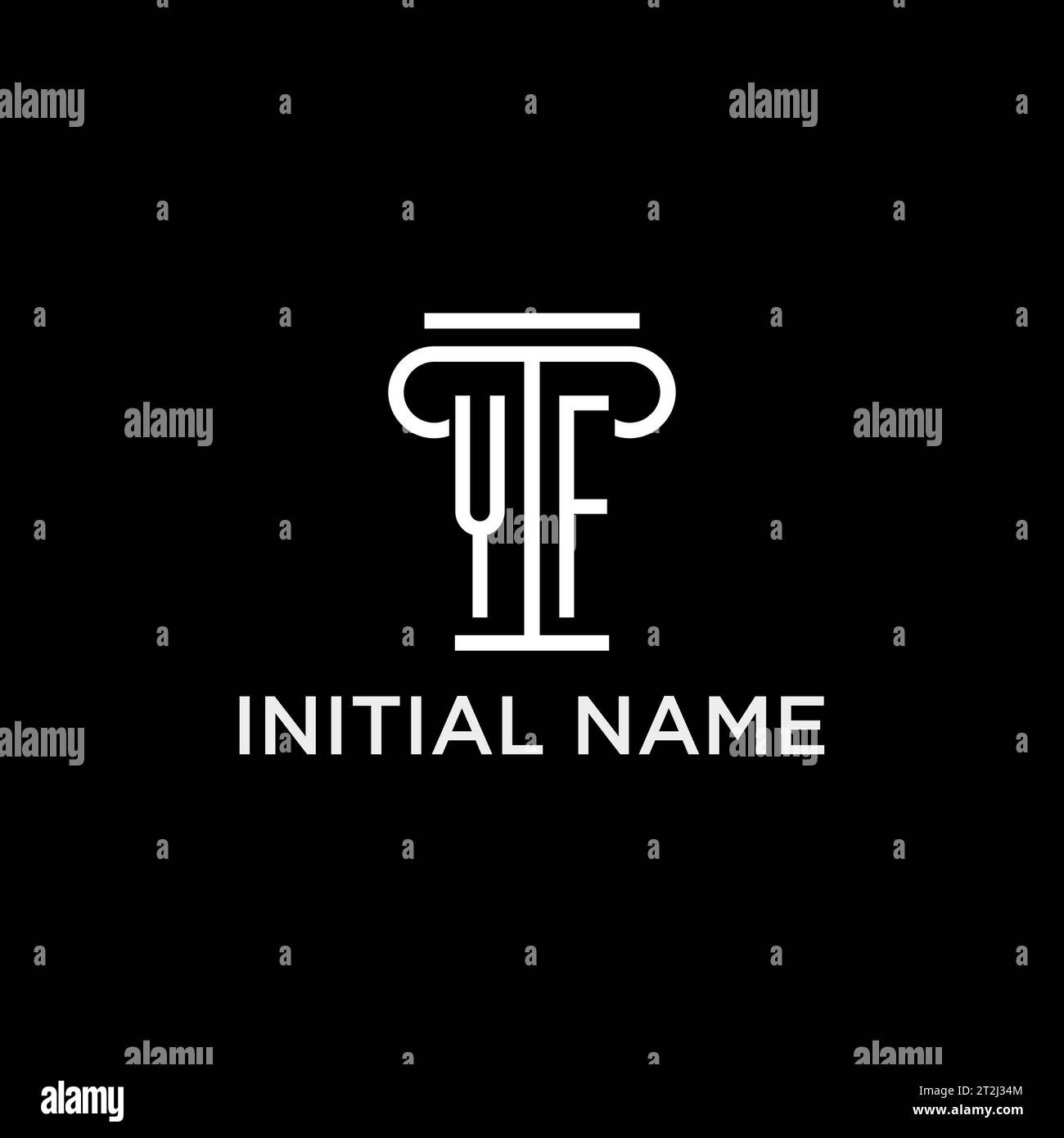 YF monogram initial logo with pillar shape icon design, luxury and ...