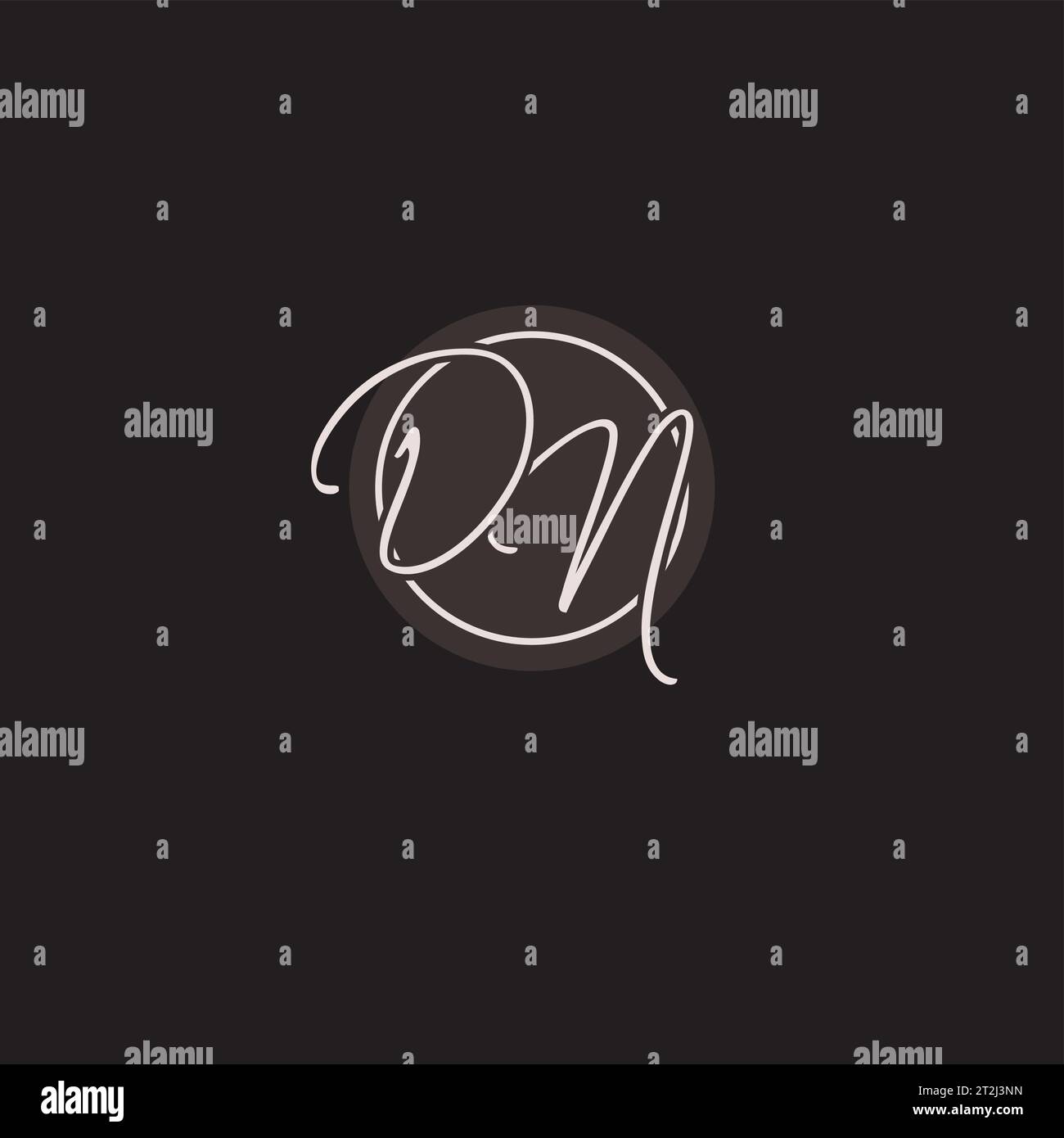 Initials DN logo monogram with simple circle line style vector graphic ...