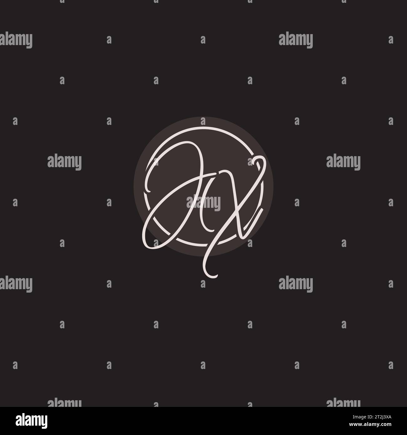 Initials JX logo monogram with simple circle line style vector graphic ...