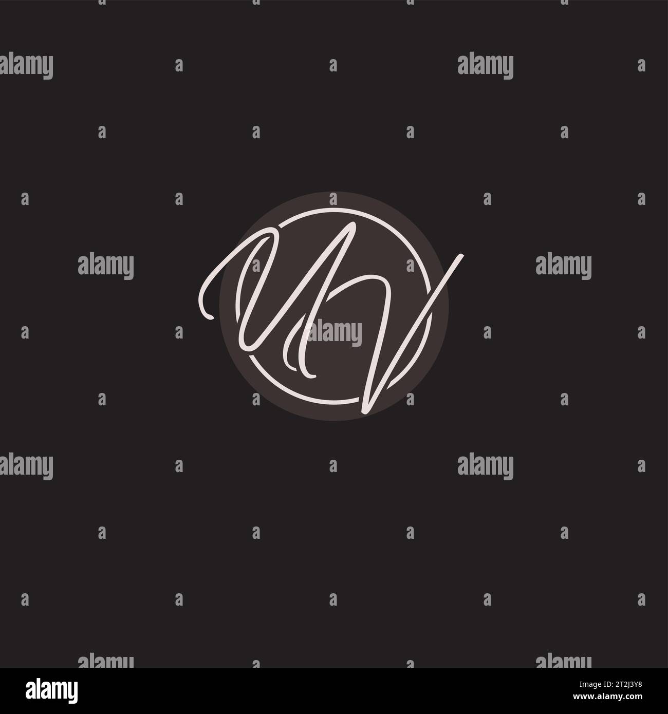 Initials UV logo monogram with simple circle line style vector graphic ...