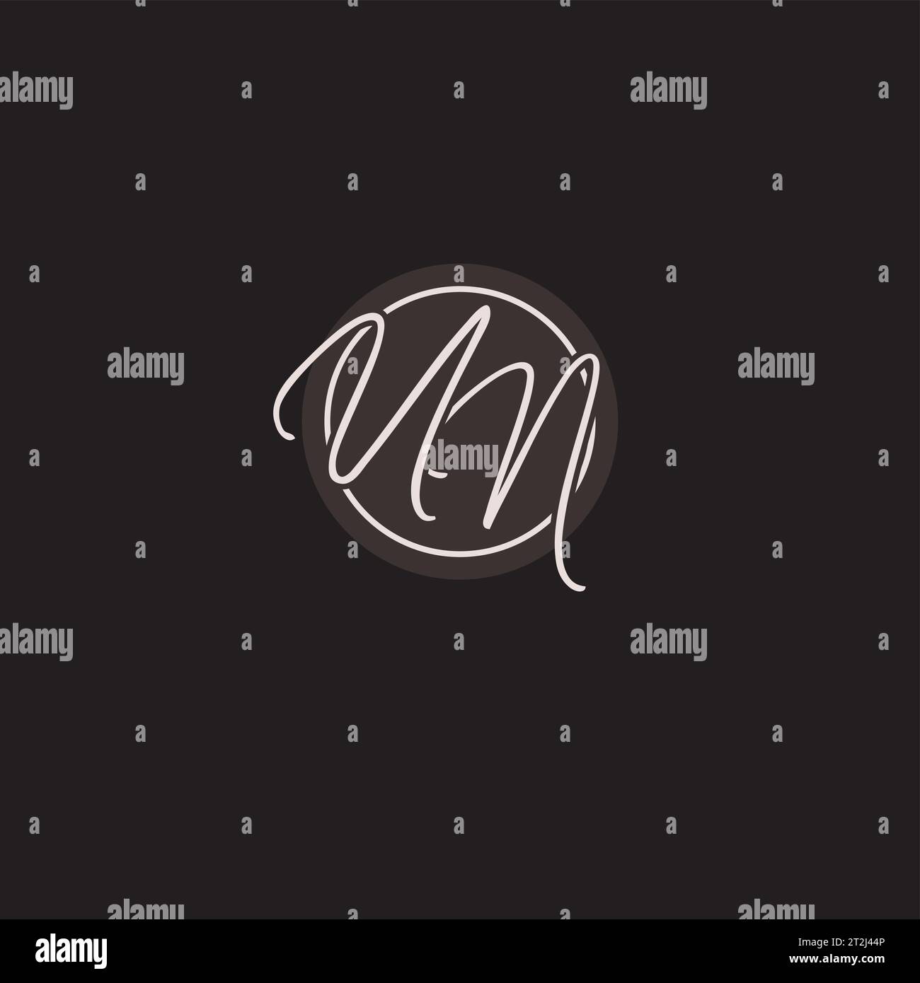 Simple Initials Vector Initials UN logo monogram with simple circle line style vector graphic ...