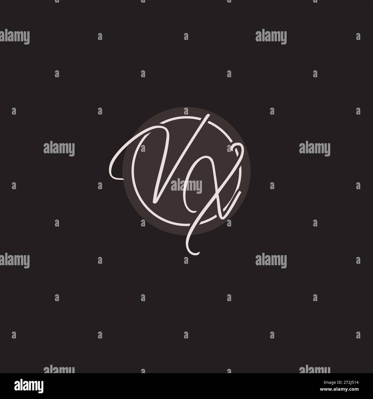 Initials VX logo monogram with simple circle line style vector graphic ...