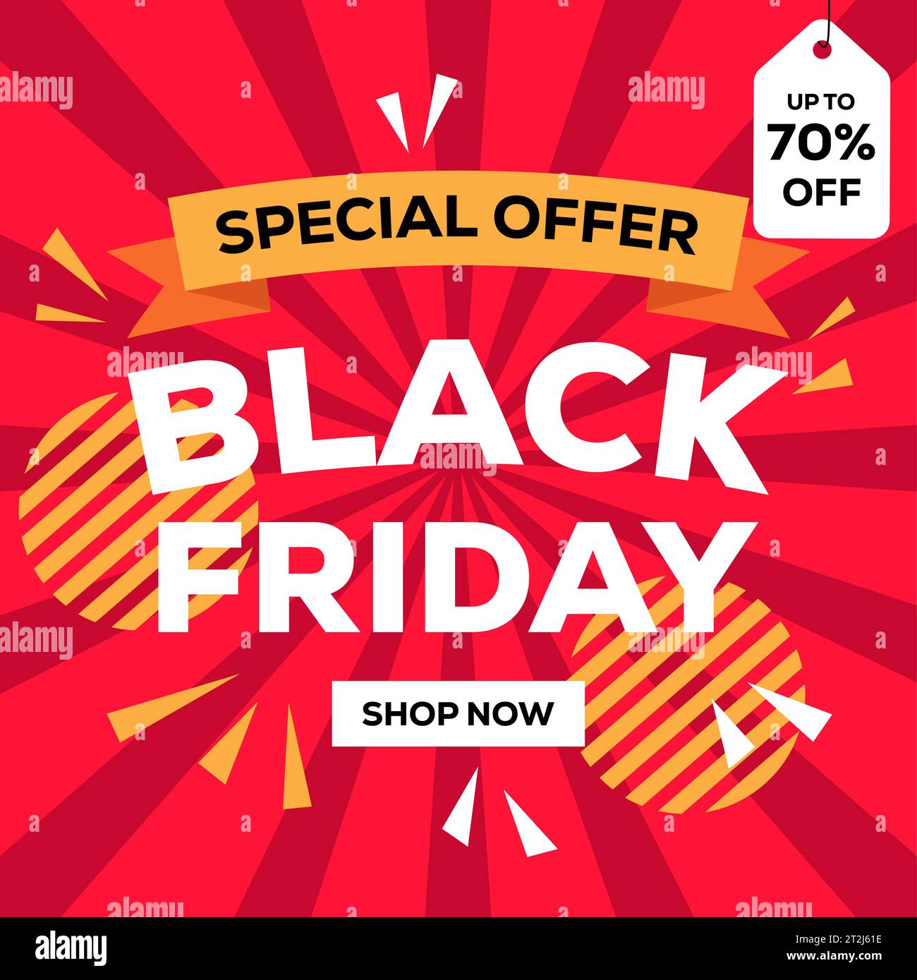 flat design vector Black Friday banner illustration Stock Vector