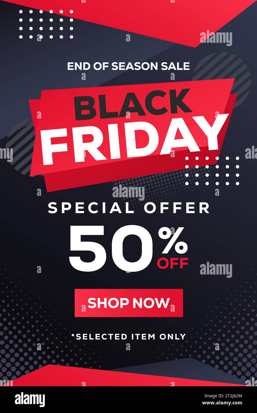 gradient Black Friday vertical banner illustration Stock Vector
