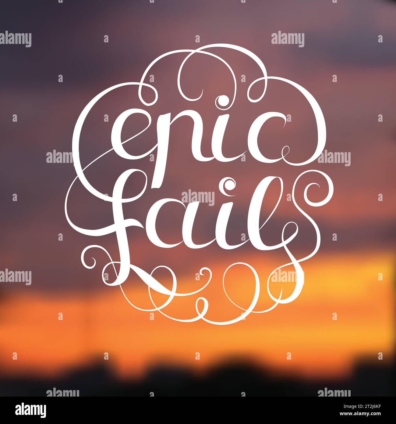 Epic fail design with title on blurred background flat vector ...