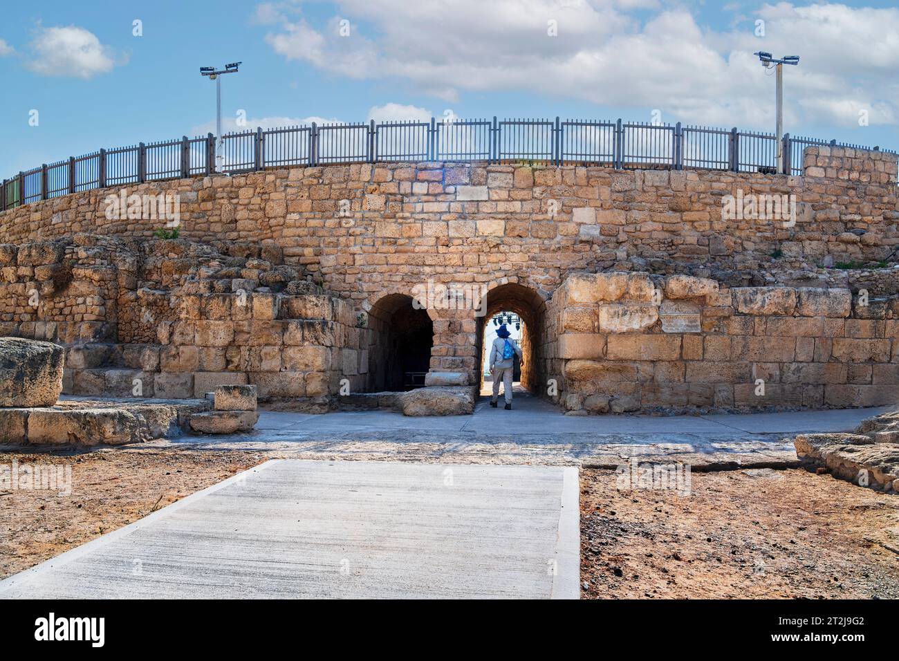 Caesarea, Israel - August 16, 2023: Entrance to the Roman Amphitheatre ...