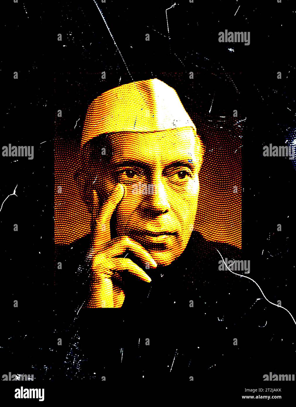 Jawaharlal Nehru poster background, for Jawaharlal Nehru day or children day, Chacha Nehru Jayanti, Indian famous figure Stock Photo