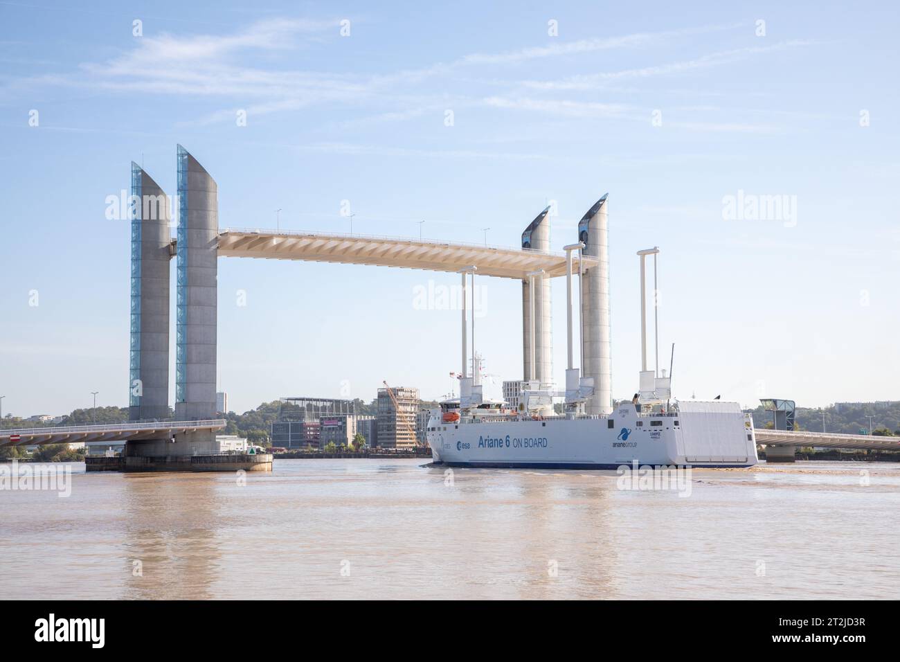 Bordeaux , France - 10 06 2023 : Canopee Canopy ariane group jifmar French freighter ship boat ship equipped with four Ocean wings articulated and aut Stock Photo