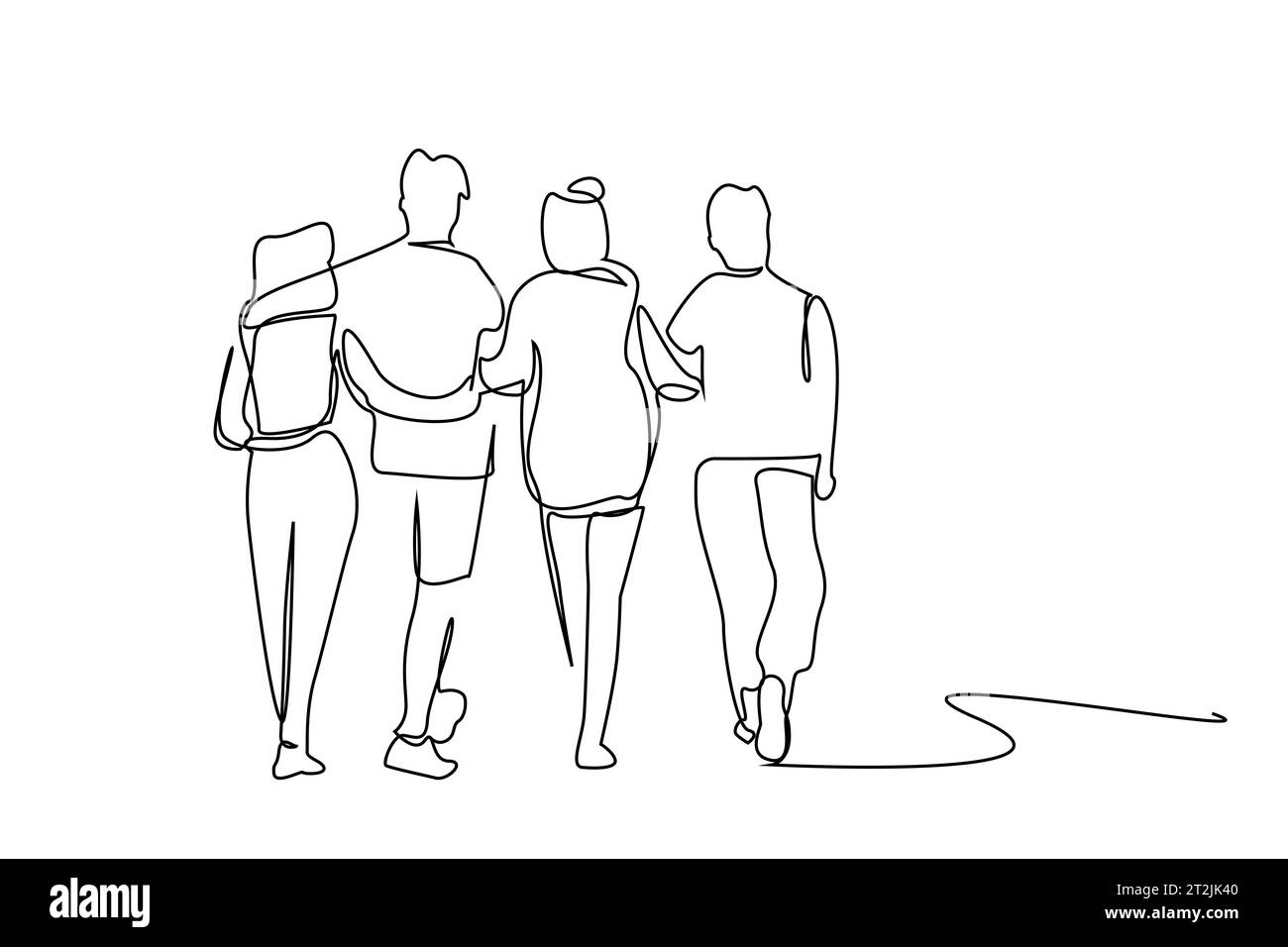 young female male people team teamwork students hugging walking outside