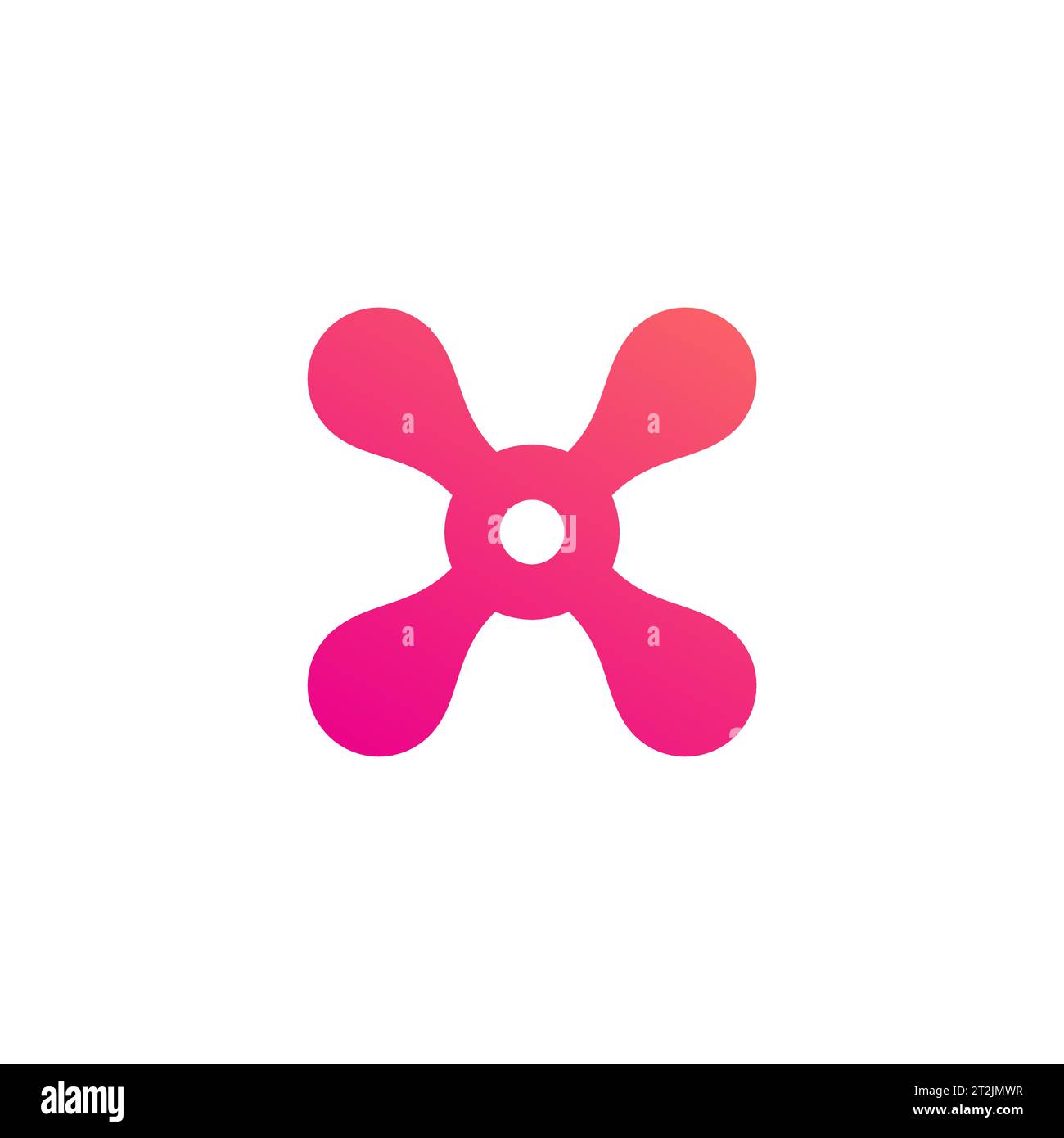 Letter X Flower Logo Vector With Pink Color Stock Vector