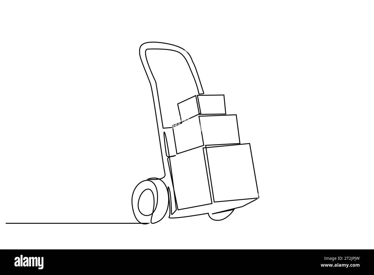 cargo boxes transportation tool work industry line art Stock Vector