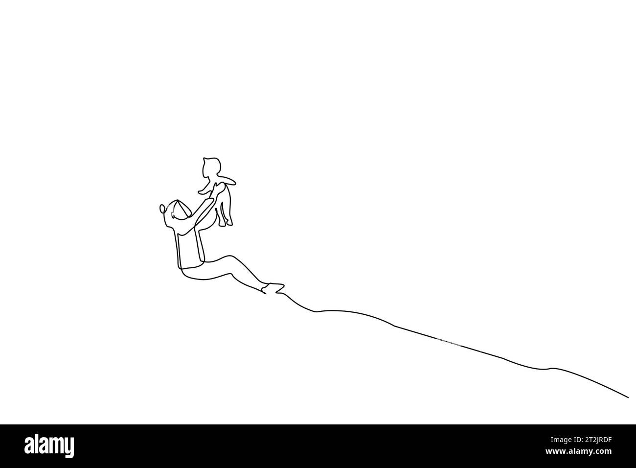 mother baby park outside happy moments line art design Stock Vector