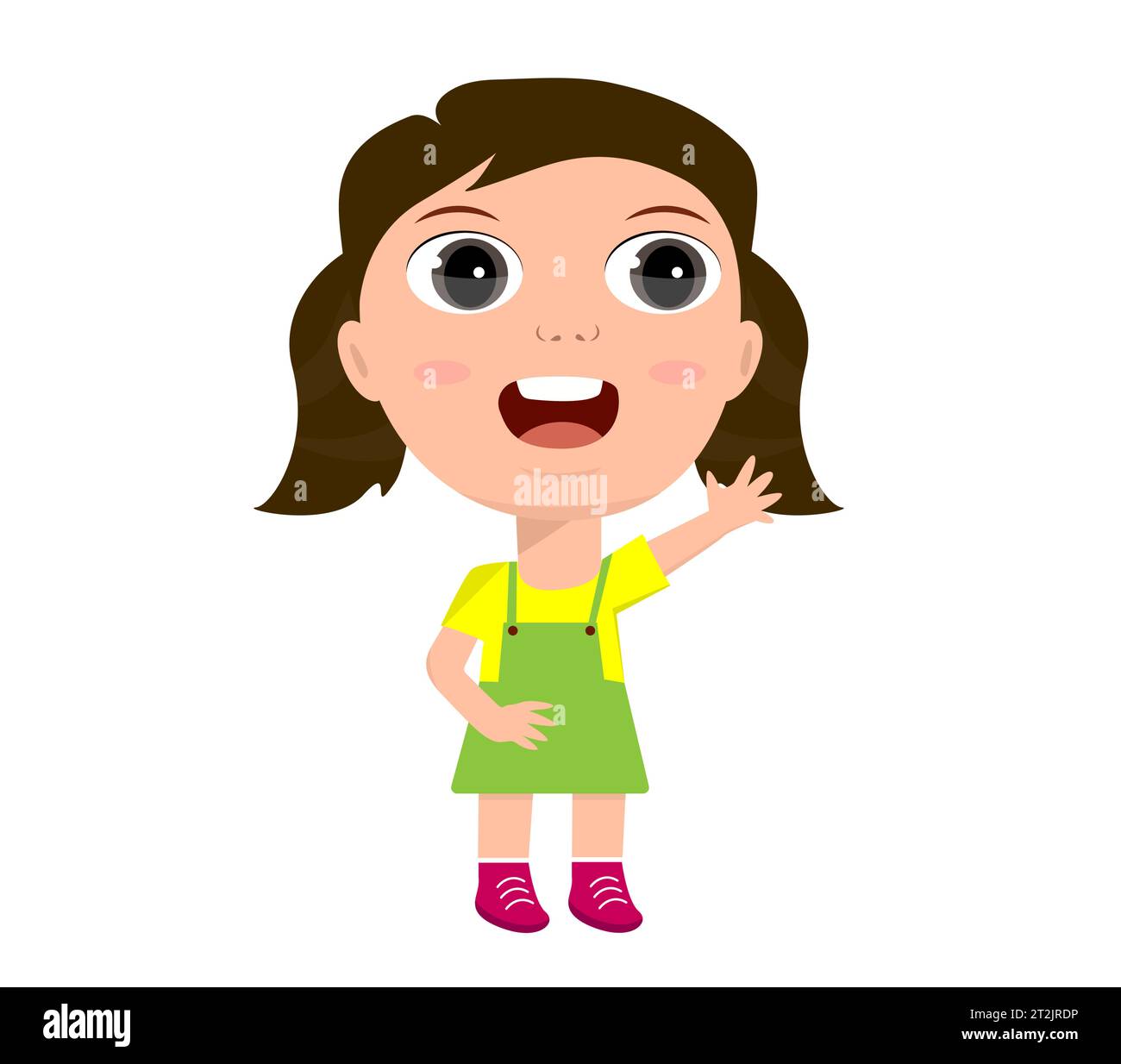 little girl boy rejoice hello goodbye raise hands greet