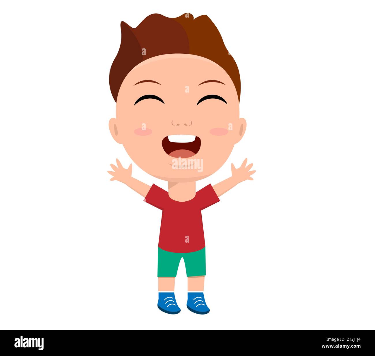 little girl boy rejoicing arms up happy full body length education