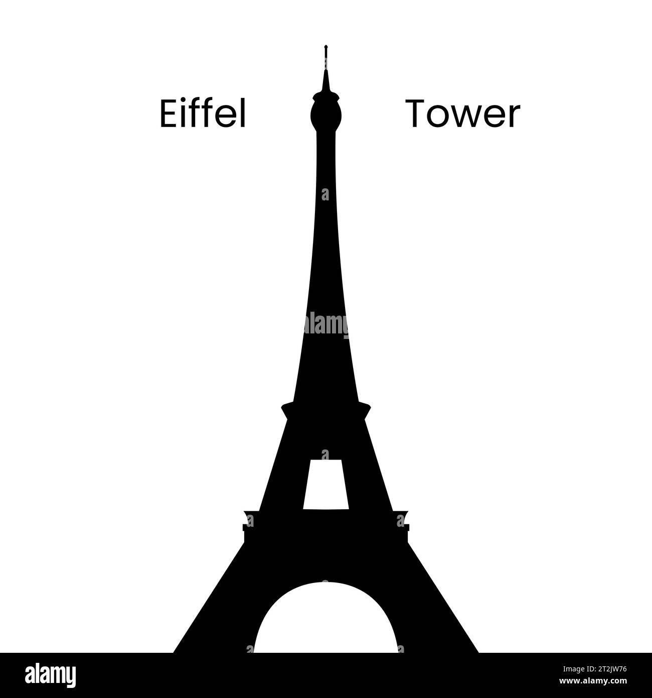 Eiffel Tower in Paris. Isolated on a white background. Vector illustration Stock Vector