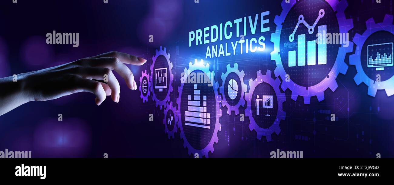 Predictive analytics business intelligence technology concept on screen ...