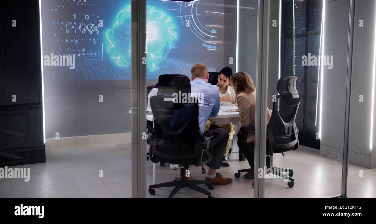 Diverse team in dark office hi-res stock photography and images - Alamy
