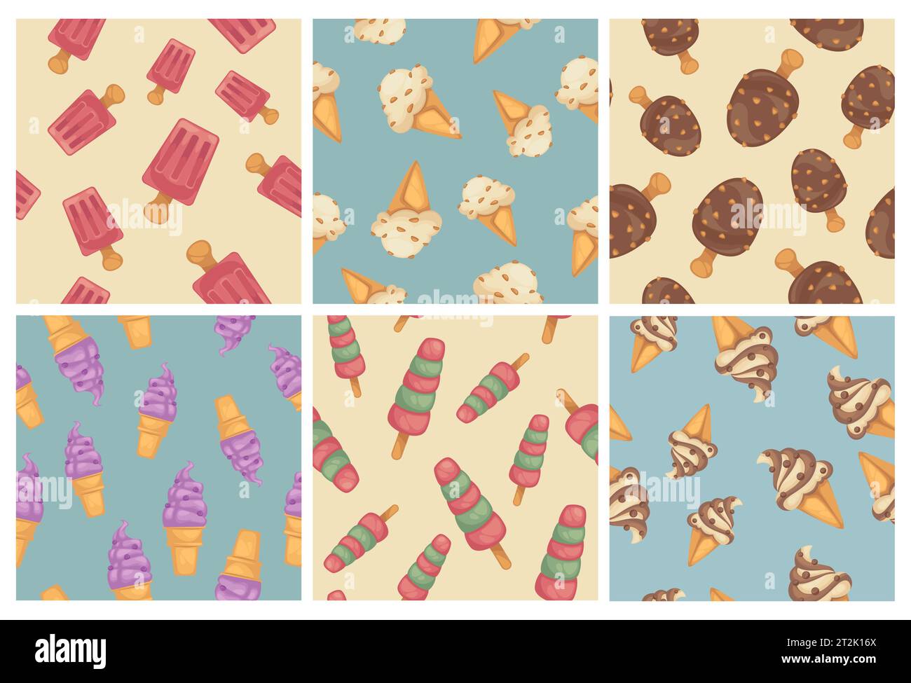 Background decoration set with flat ice cream Stock Vector Image & Art ...