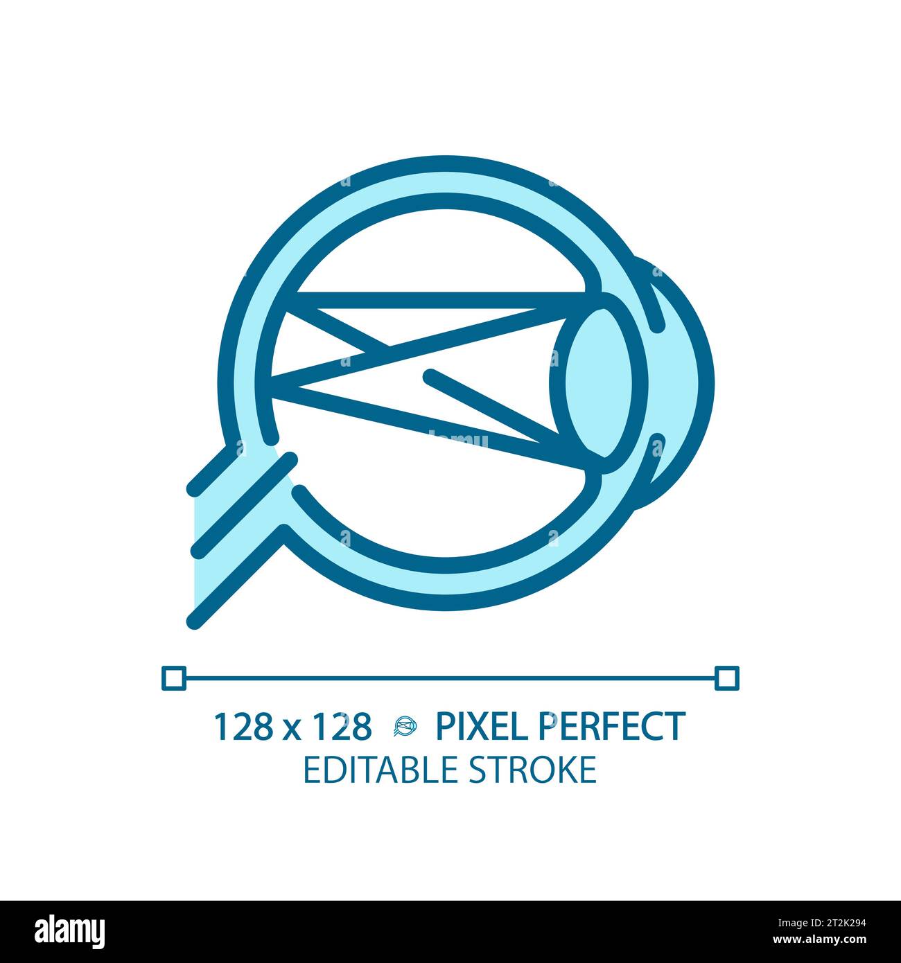 2D customizable simple thin linear blue astigmatism icon Stock Vector